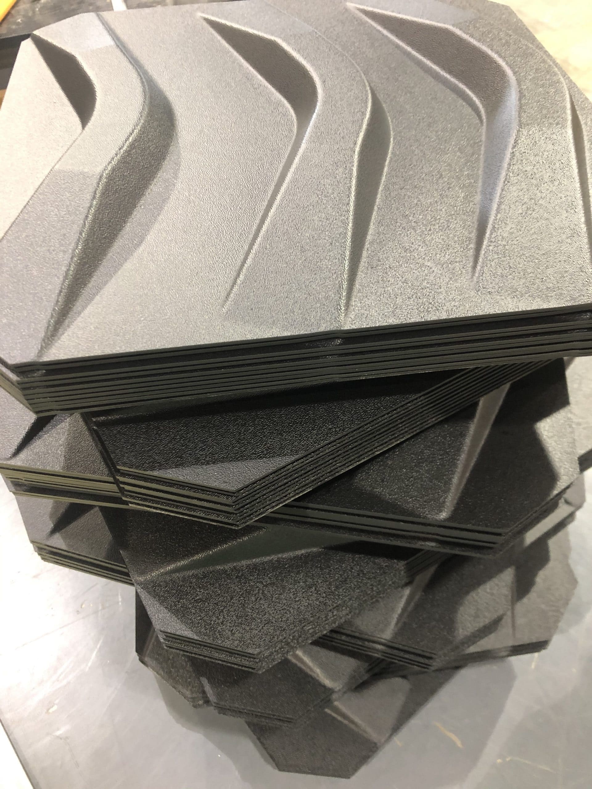 ABS Machine Guards: Formed, Trimmed, Routed Stacked